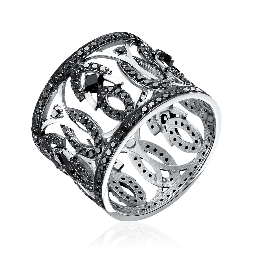 Кольцо с бриллиантами из белого золота 585 пробы (арт. 96181)