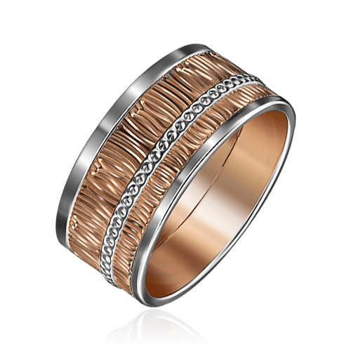 Обручальное кольцо без вставок из комбинированного золота 585 пробы (арт. 83187)
