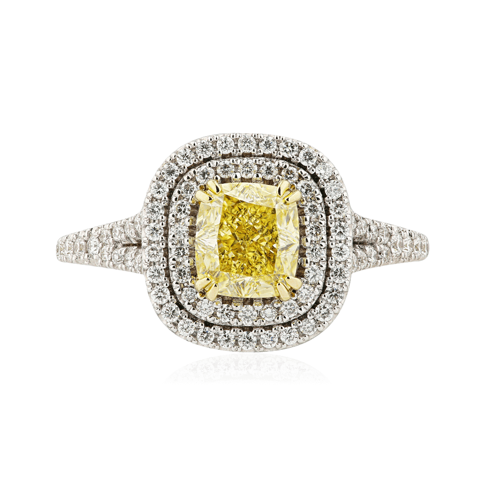 Кольцо с бриллиантами из белого золота 750 пробы (арт. 98434)