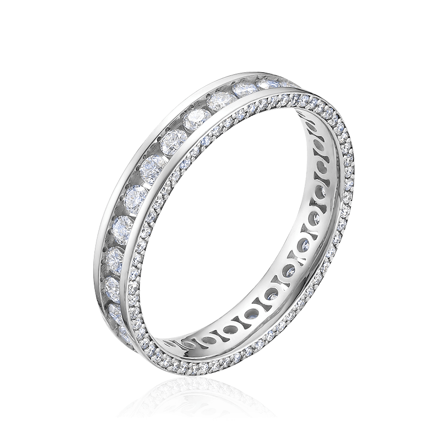 Кольцо с бриллиантами из белого золота 585 пробы (арт. 101186)