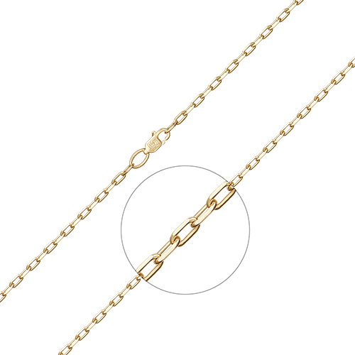 Цепь якорного плетения из желтого золота 585 пробы, фото № 1