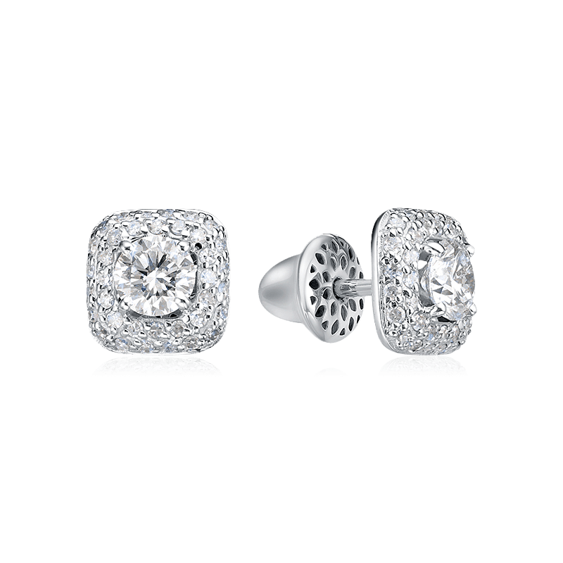 Серьги с бриллиантами из белого золота 585 пробы (арт. 122532)