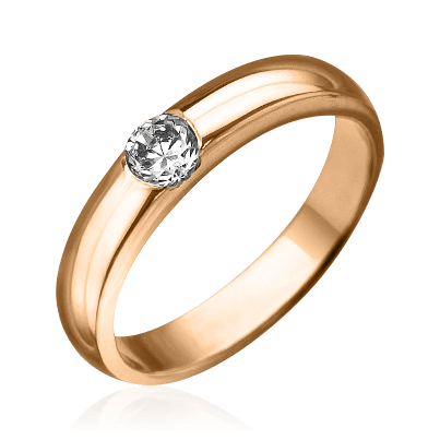 Кольцо с бриллиантами из красного золота 585 (арт. 86656)