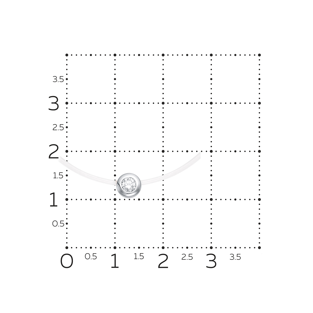 Колье с 1 бриллиантом из белого золота 585 пробы, фото № 3