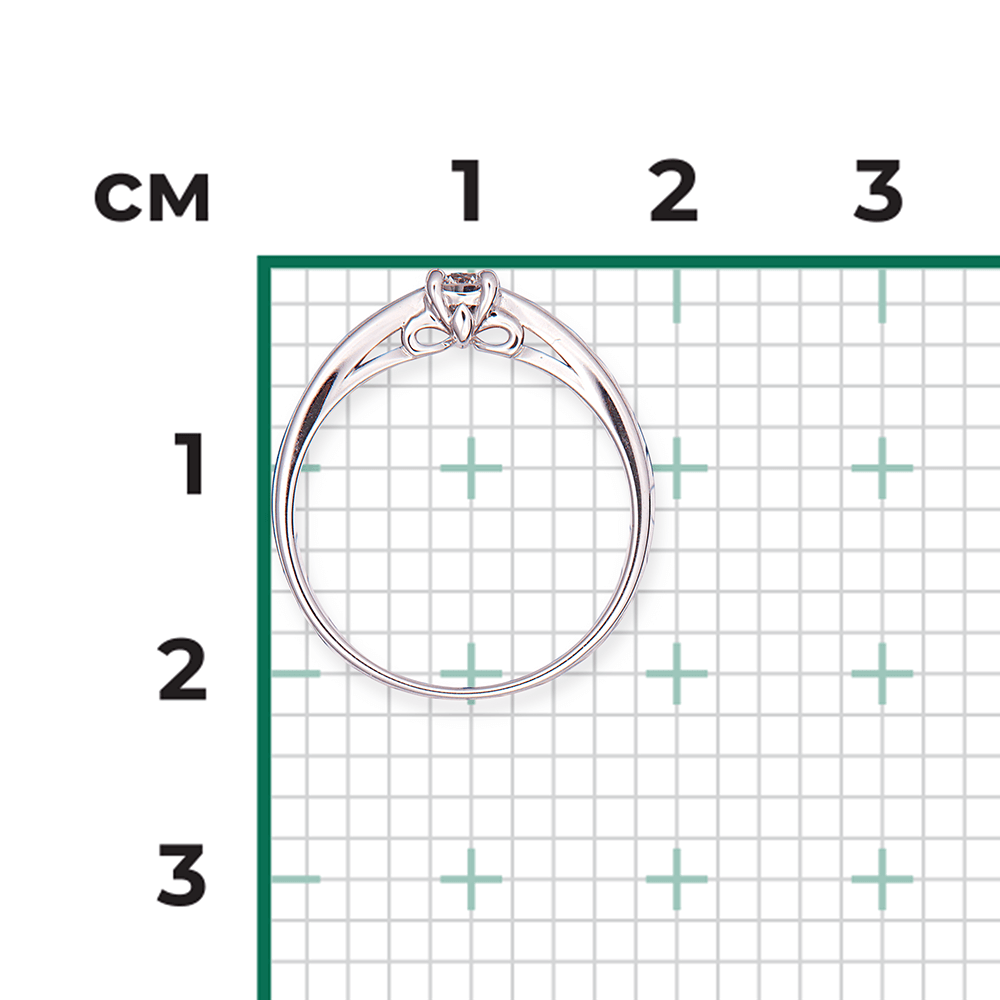 Кольцо с 1 бриллиантом из белого золота 585, фото № 3
