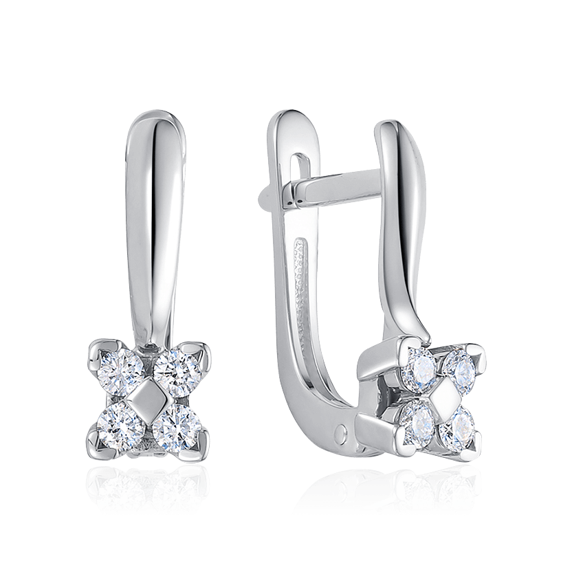 Серьги с бриллиантами из белого золота 585 пробы (арт. 105526)