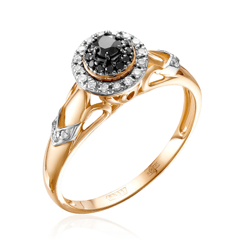 Кольцо с бриллиантами из красного золота 585, фото № 1