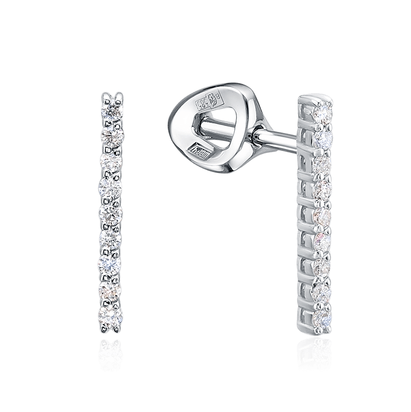Серьги с бриллиантами из белого золота 585 пробы (арт. 129633)