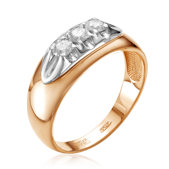 Кольцо с бриллиантами из комбинированного золота 585 (арт. 48993)