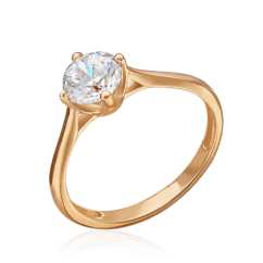 Кольцо с фианитами из красного золота 585 пробы (арт. 40078)