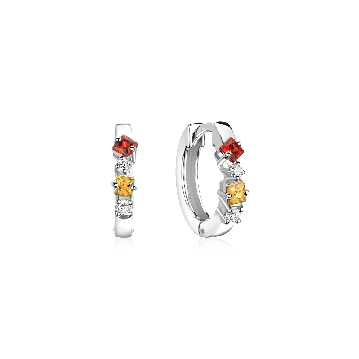 Серьги конго с сапфиром, бриллиантами из белого золота 585 пробы, фото № 1