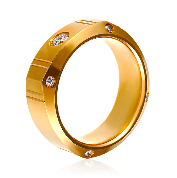 Кольцо с бриллиантами из желтого золота 585 пробы (арт. 50663)