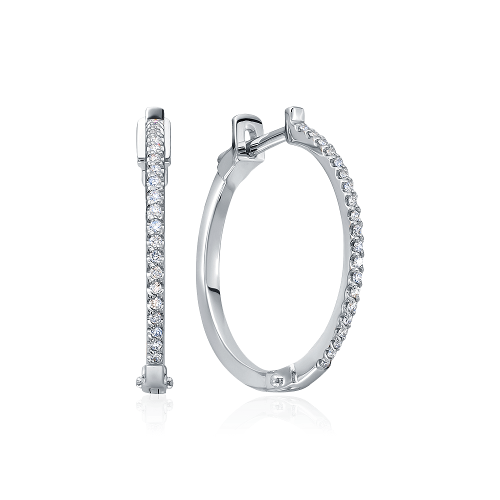 Серьги с бриллиантами из белого золота 585 пробы (арт. 116396)