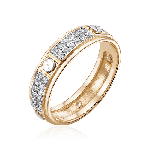 Кольцо с бриллиантами из комбинированного золота 585 (арт. 80722)
