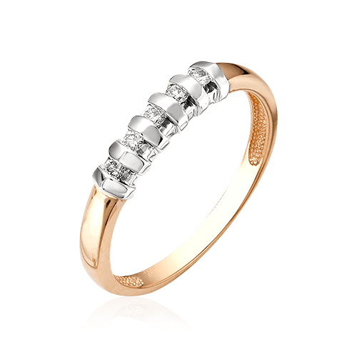 Кольцо с бриллиантами из комбинированного золота 585 (арт. 62820)
