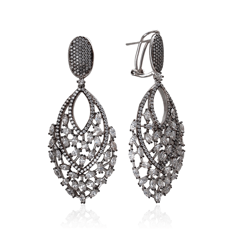 

Серьги с цирконом из серебра 925 пробы