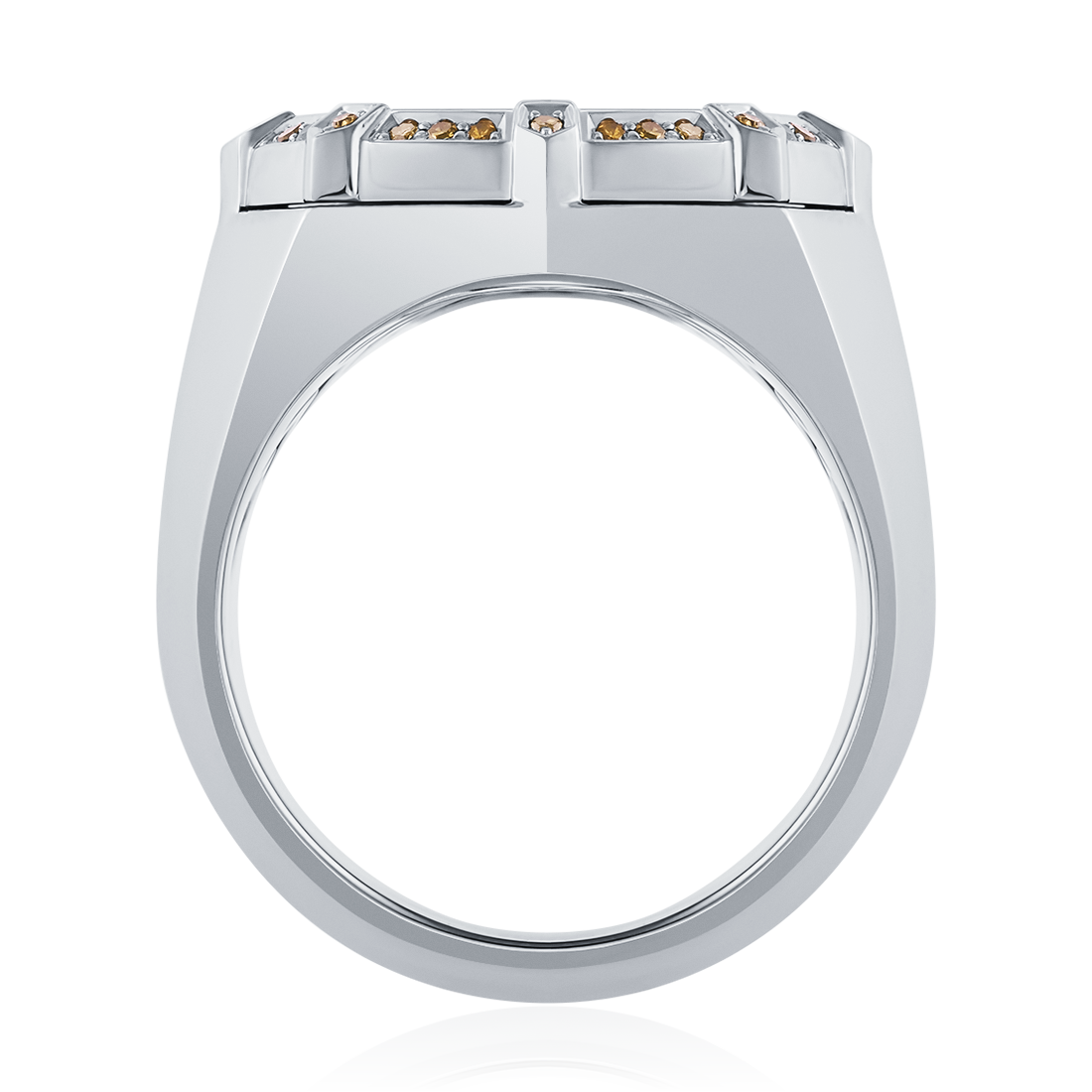 Кольцо Маори с ониксом, бриллиантами из палладия 500 пробы, фото № 3