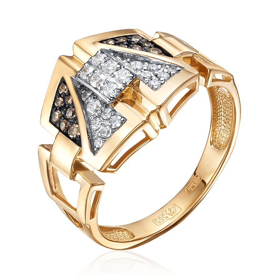 Кольцо с бриллиантами из комбинированного золота 585 (арт. 85457)