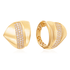 Серьги с бриллиантами из желтого золота 585 пробы (арт. 65704)