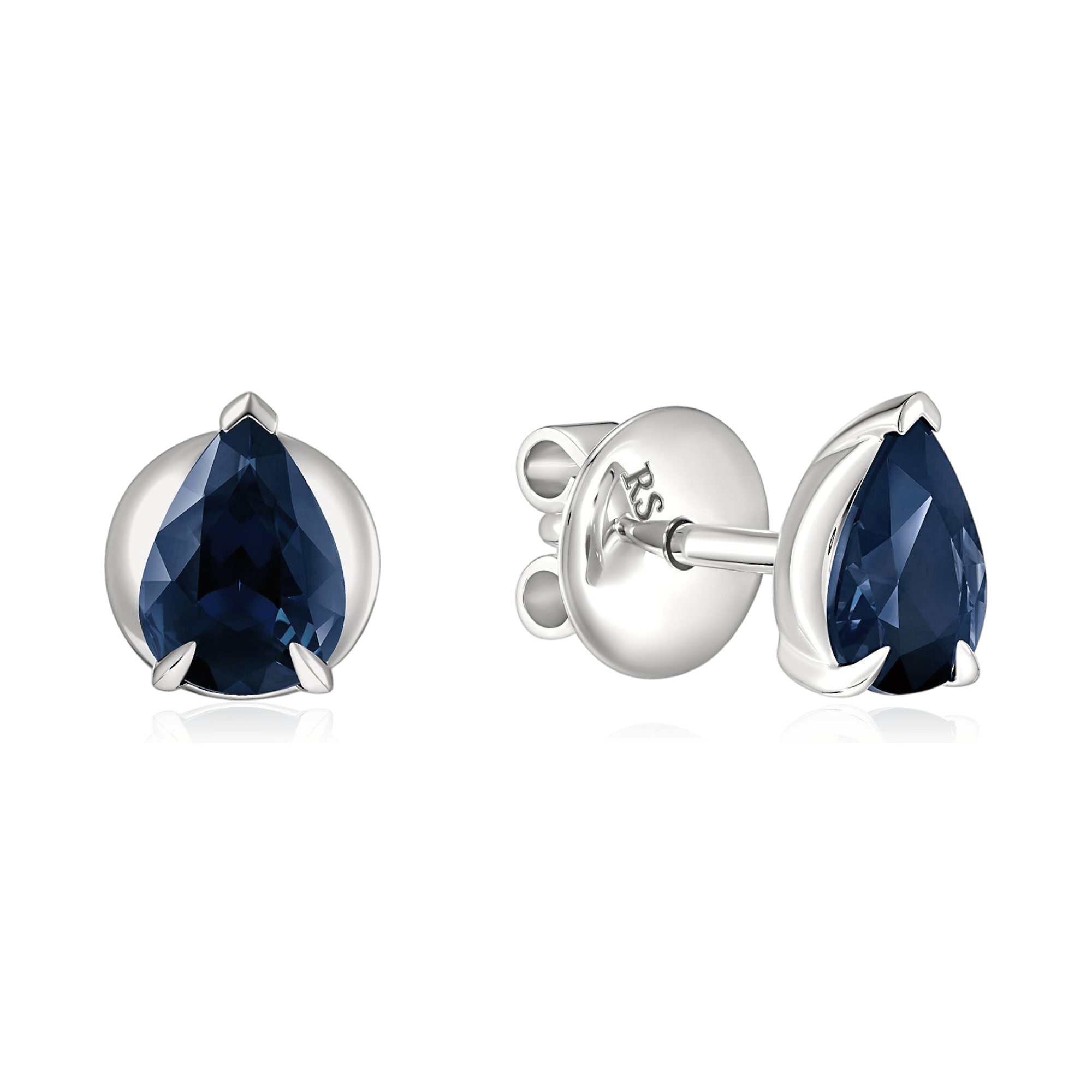 Серьги с сапфиром из белого золота 585 пробы (арт. 130890)
