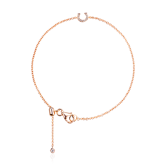 Браслет с буквой С с бриллиантами из розового золота 750 пробы (арт. 91513)