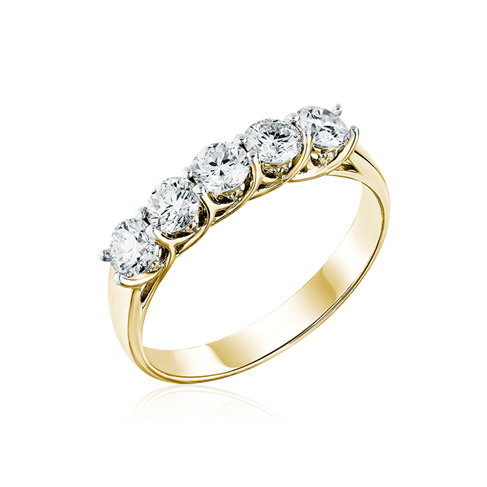 Кольцо с бриллиантами из желтого золота 585, фото № 1