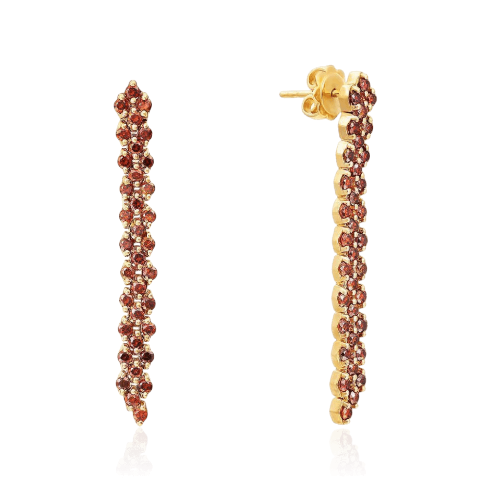 Серьги с бриллиантами из желтого золота 585 пробы (арт. 133820)