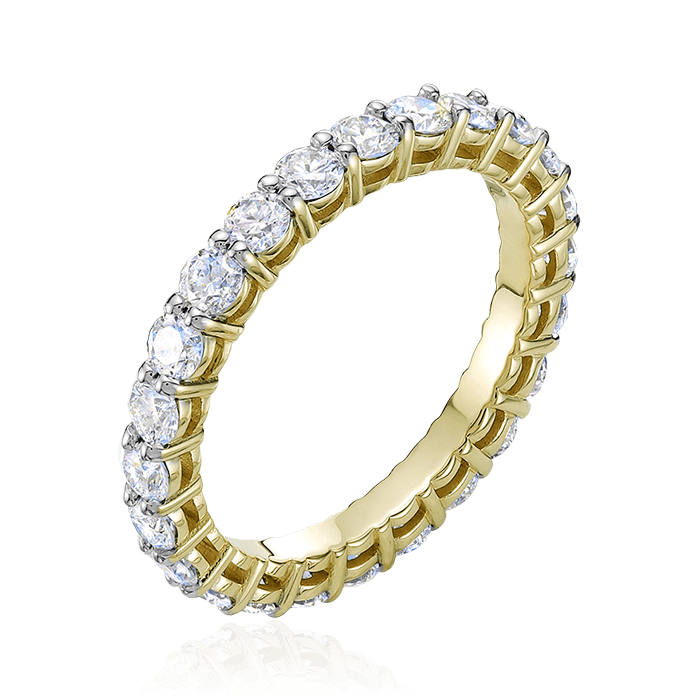 Кольцо с бриллиантами по кругу из желтого золота 585, фото № 1