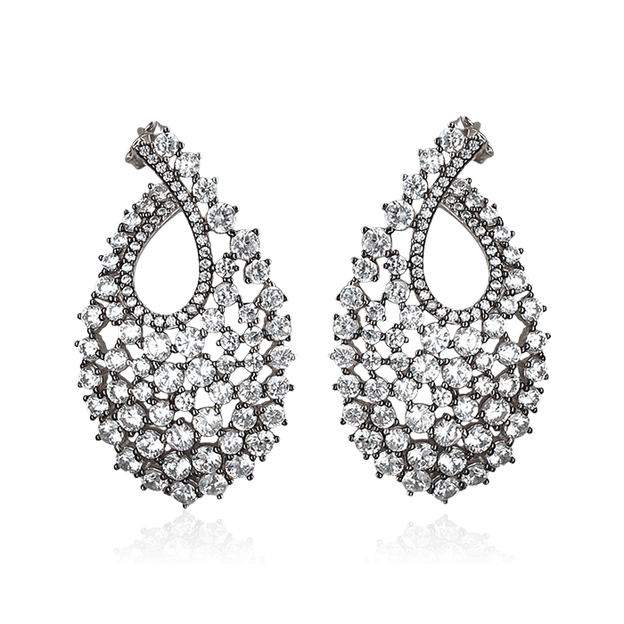 

Серьги с фианитами из серебра 925 пробы