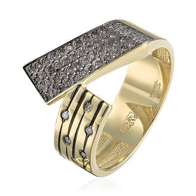 Кольцо с бриллиантами из комбинированного золота 585 (арт. 79777)