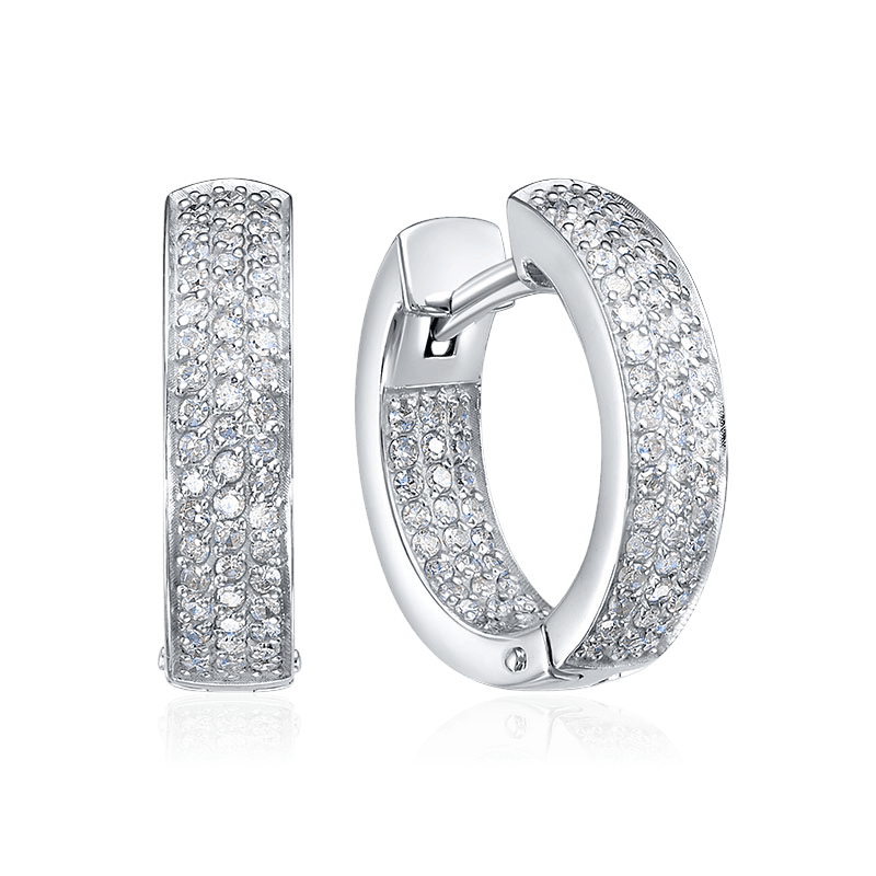 Серьги с бриллиантами из белого золота 585 пробы (арт. 125647)