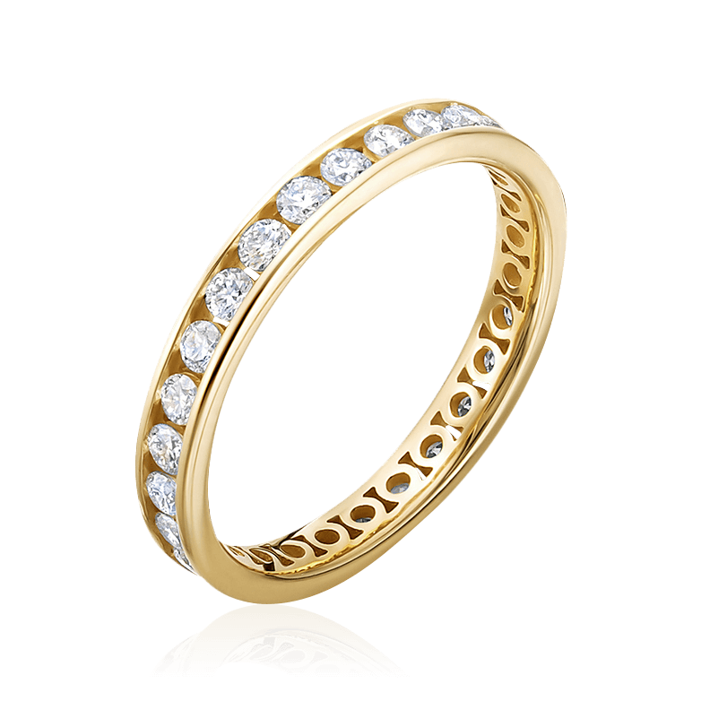 Кольцо с бриллиантами из желтого золота 585 пробы (арт. 102093)