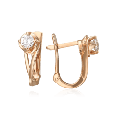 Серьги с бриллиантами из красного золота 585 пробы (арт. 34044)