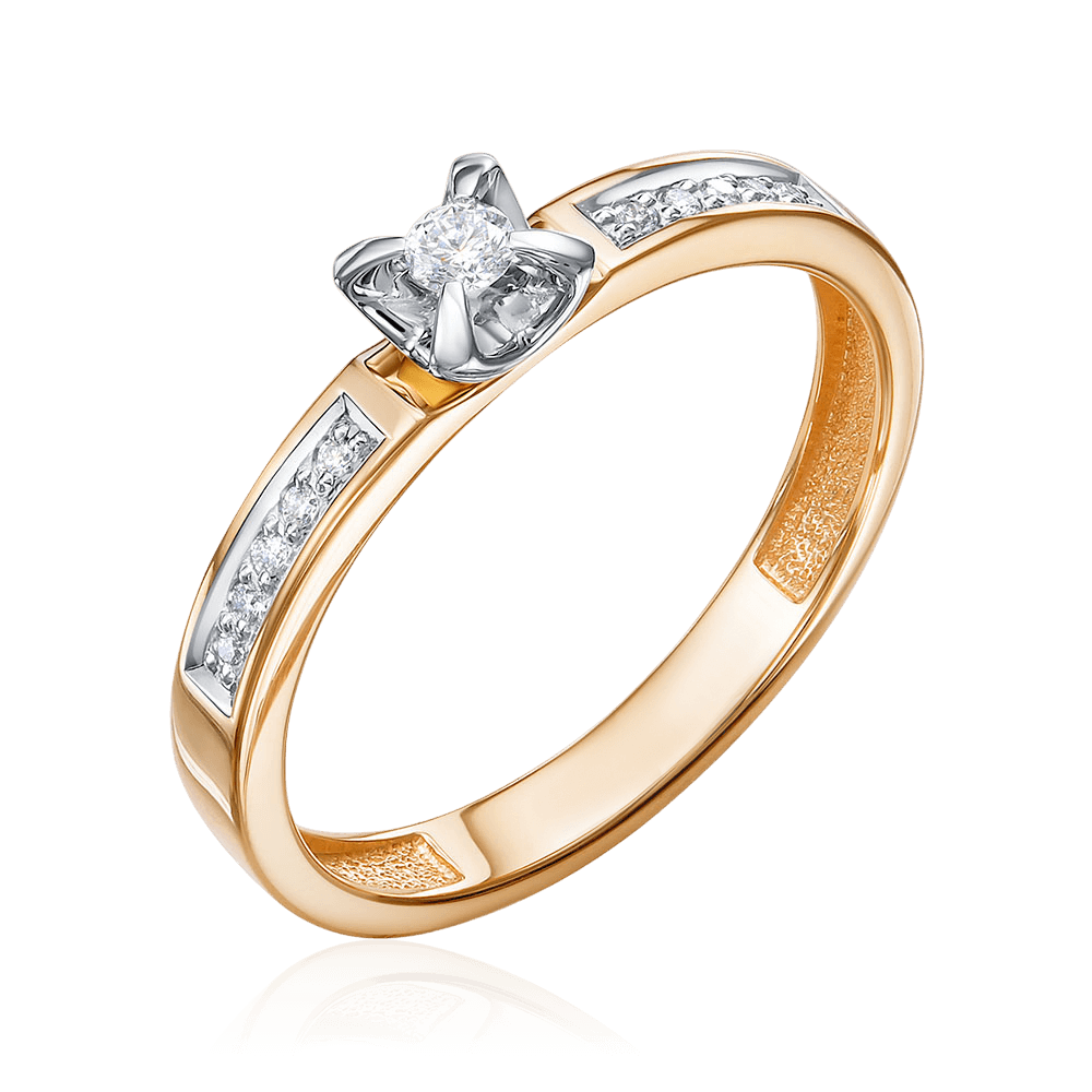 Кольцо с бриллиантами из красного золота 585 пробы (арт. 126793)