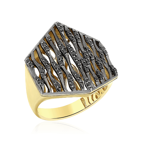 Кольцо с бриллиантами из желтого золота 585 (арт. 59568)