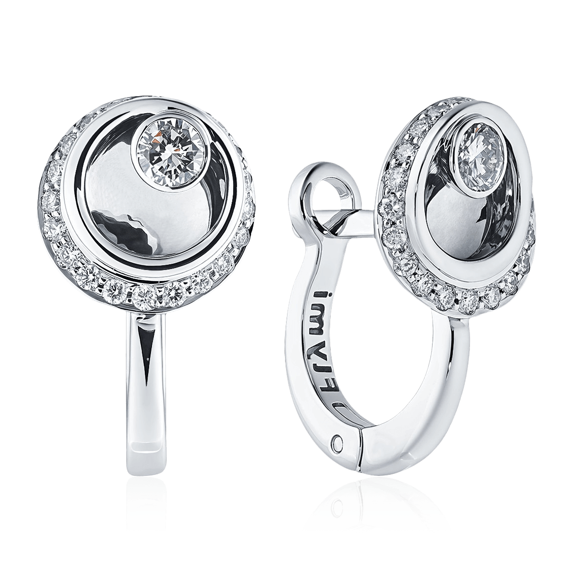 Серьги с бриллиантами из белого золота 585 пробы (арт. 115074)