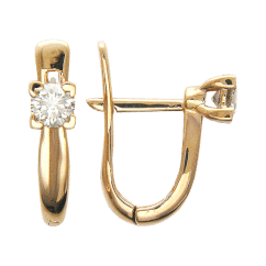 Серьги с бриллиантами из красного золота 585 пробы (арт. 11121)