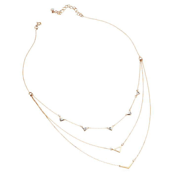 Колье с бриллиантами из красного золота 585 пробы (арт. 73010)