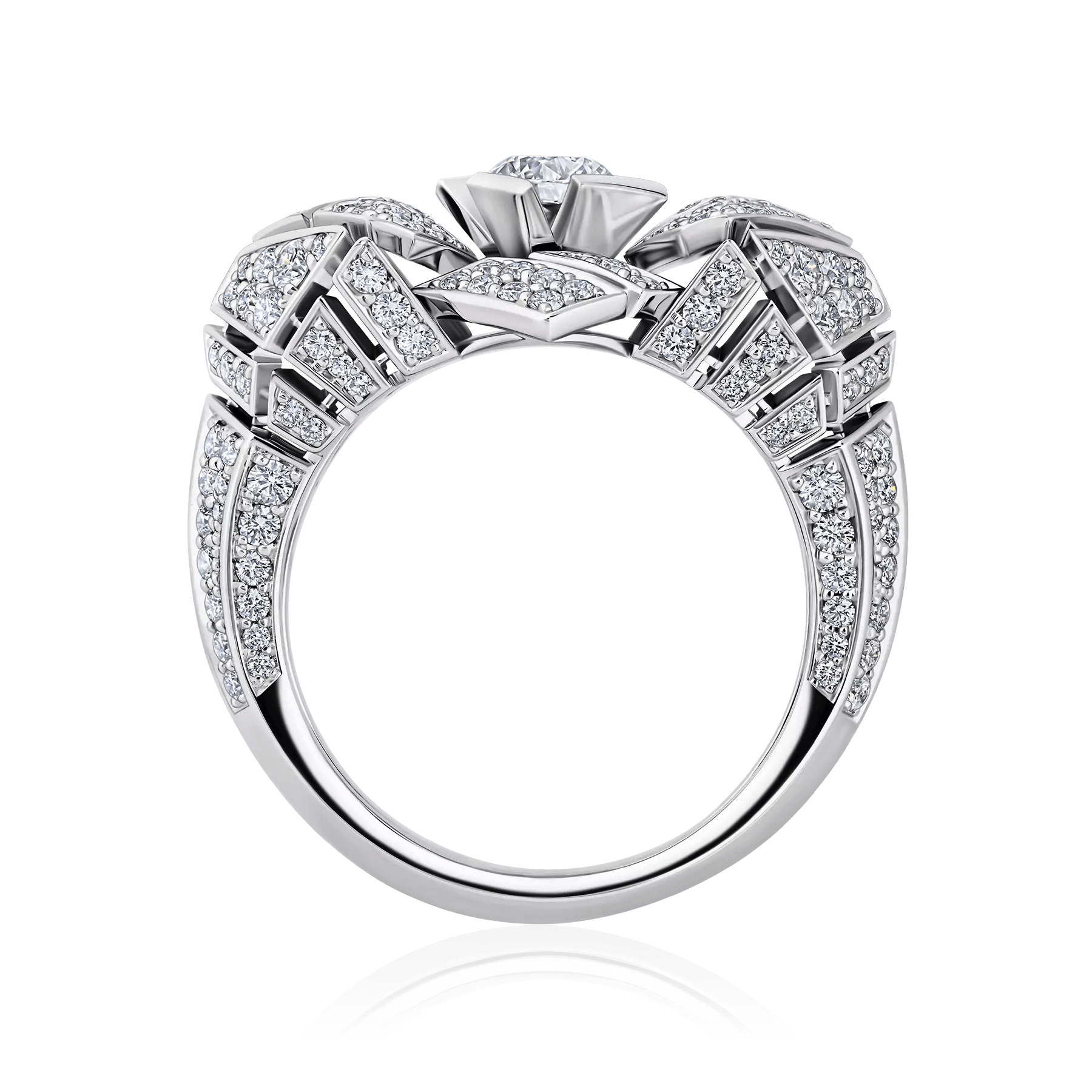 Кольцо с бриллиантами из белого золота 750 пробы, фото № 3