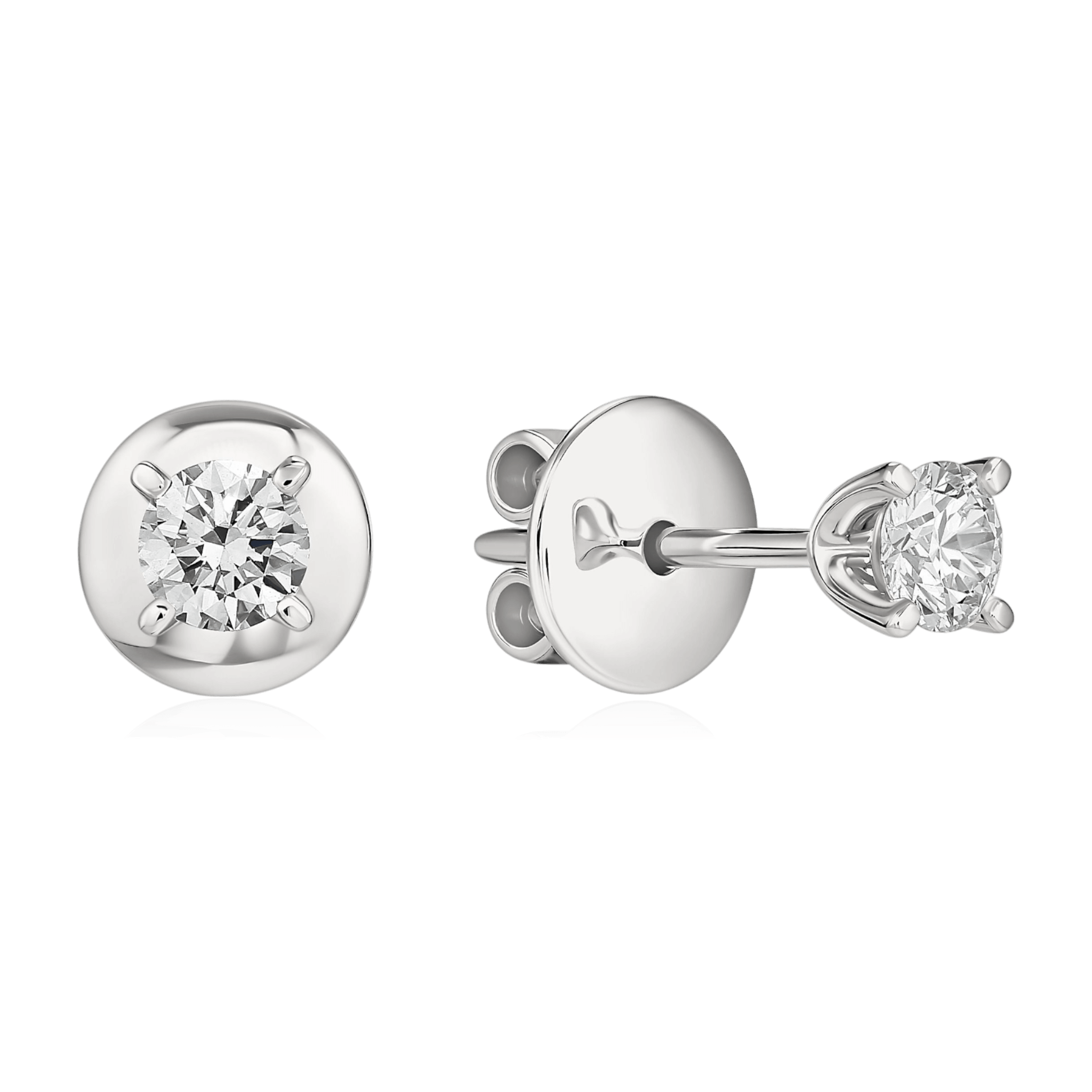 Серьги с бриллиантами из белого золота 750 пробы (арт. 126581)