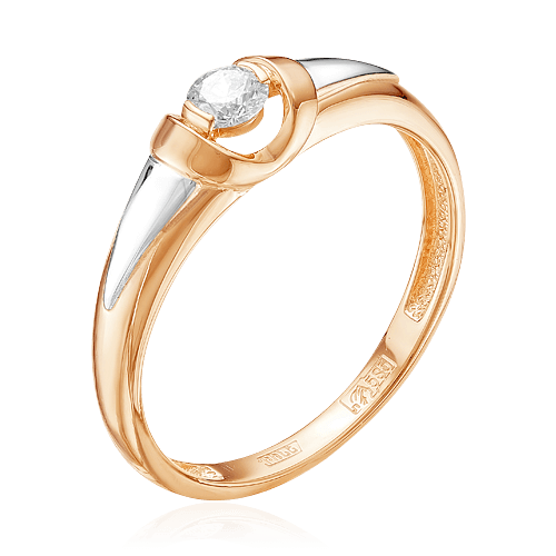 Кольцо с бриллиантами из комбинированного золота 585 (арт. 58104)