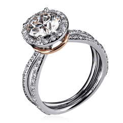 Кольцо из коллекции BRIDAL с бриллиантами из комбинированного золота 750 пробы (арт. 42050)