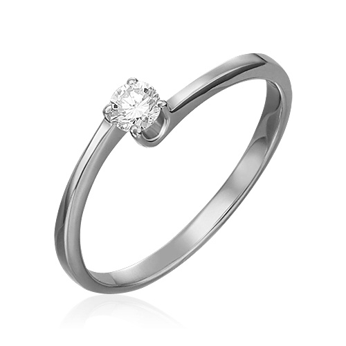 Кольцо с 1 бриллиантом из белого золота 585 (арт. 89149)