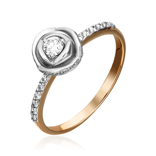 Кольцо с бриллиантами из комбинированного золота 585 (арт. 89266)