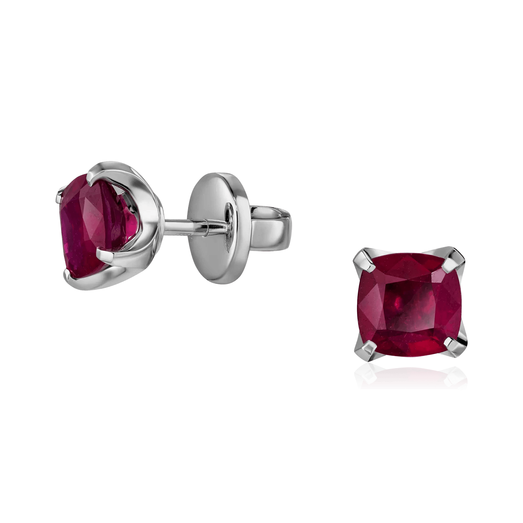 Серьги с рубином из белого золота 585 пробы (арт. 130379)