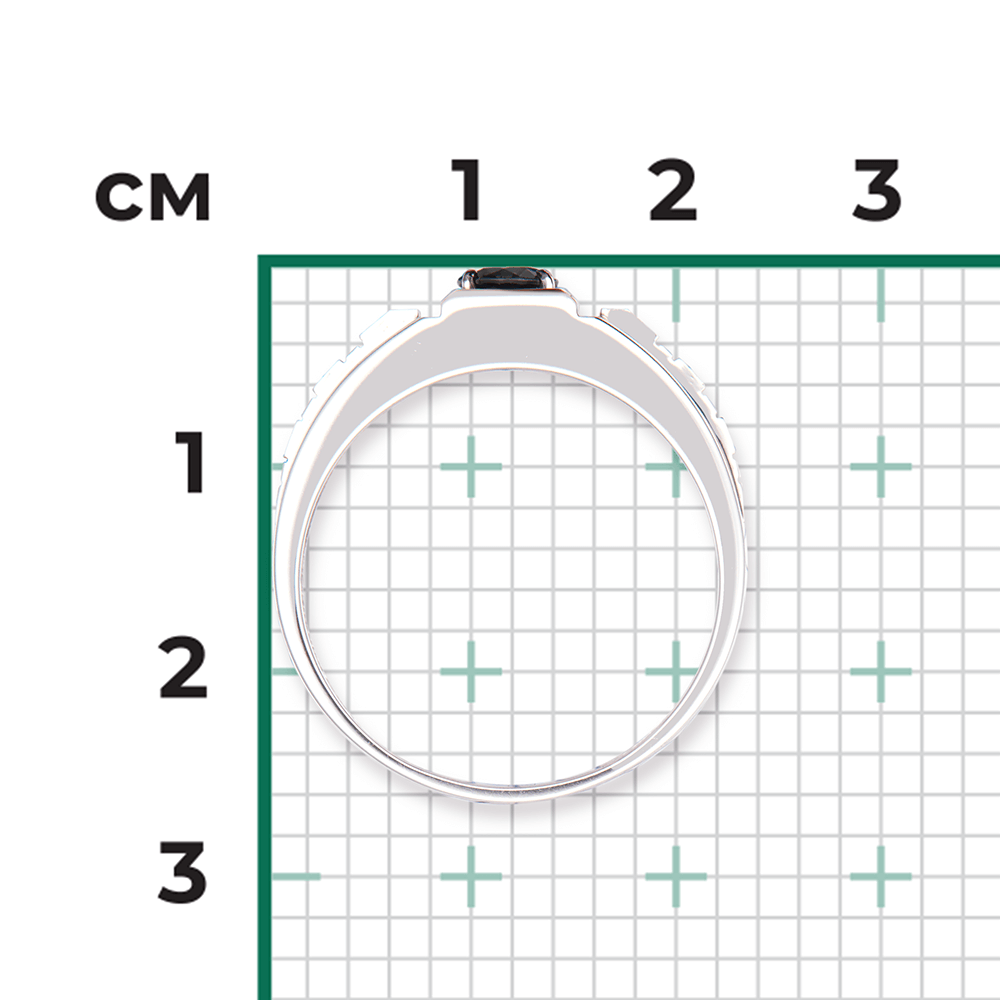 Мужское кольцо с сапфиром из белого золота 585 пробы, фото № 3