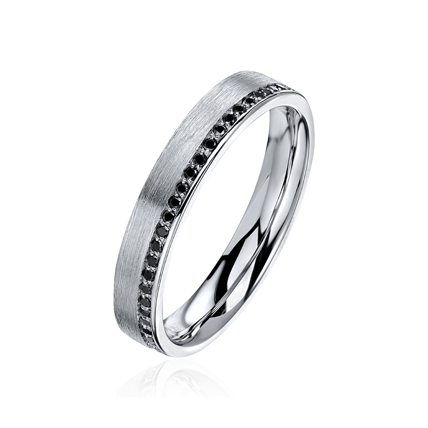 Обручальное кольцо с бриллиантами из белого золота 585 пробы (арт. 100128)