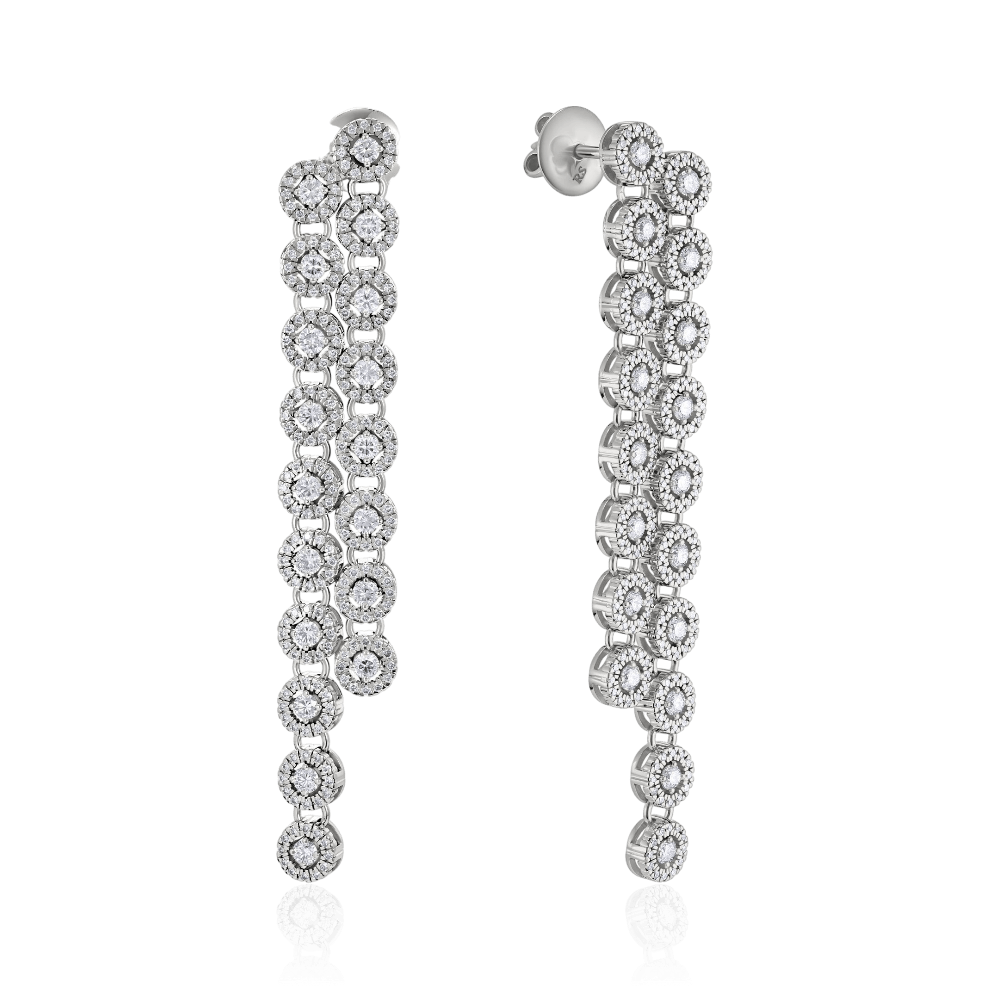 Серьги с бриллиантами из белого золота 585 пробы (арт. 126545)