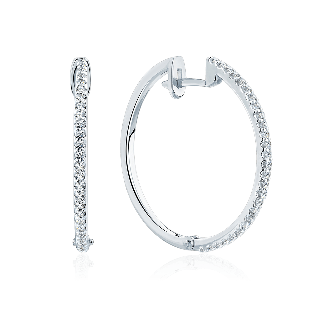 Серьги с бриллиантами из белого золота 585 пробы (арт. 131614)