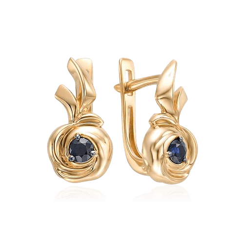 

Серьги с сапфиром из красного золота 585 пробы